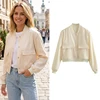 Willshela Women Fashion Solid Bomber Jackets Coat With Pockets V-Neck Single Breasted Long Sleeves Female Chic Lady Outfits 1