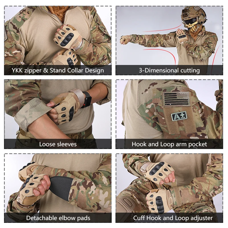 IDOGEAR Tactical G3 Combat Suit Shirt & Pants Knee Pads Update Ver Combat Uniform 3004