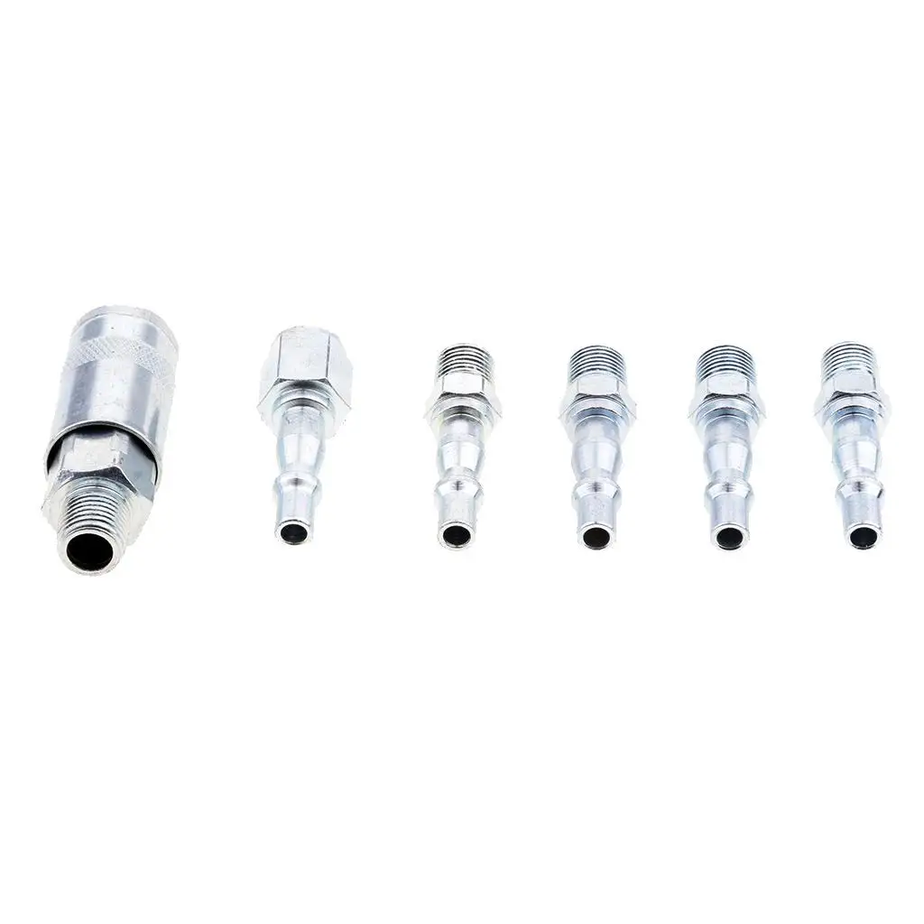 

6 Pieces Air Compressor Line Hose Fittings Quick Release Connector 1/4'' BSP