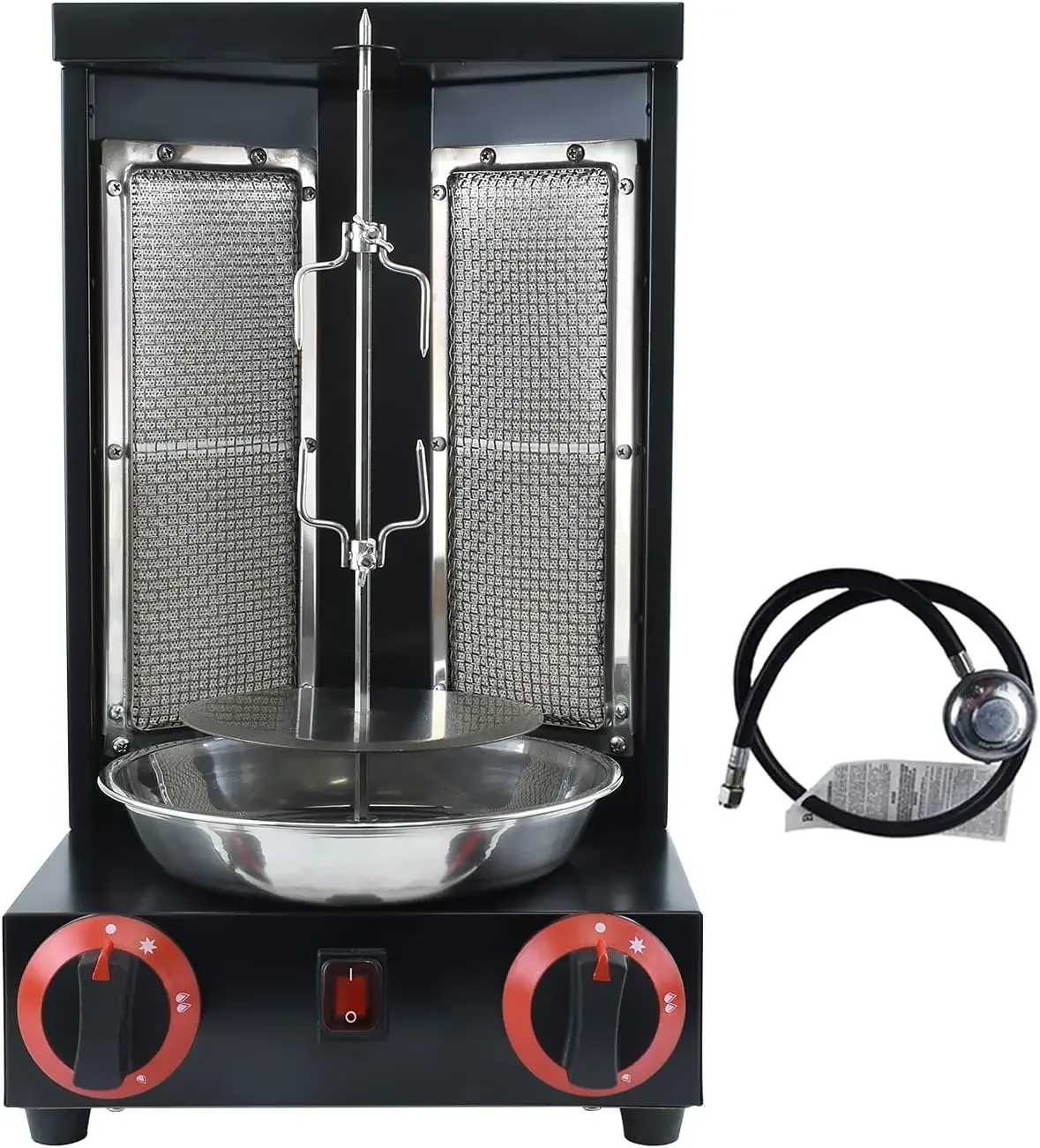 Shawarma Machine Countertop Rotisserie Grill Kebab Vertical Rotisserie Propane Turkish Chicken Doner Kebab Broiler wih 2 Burners 2