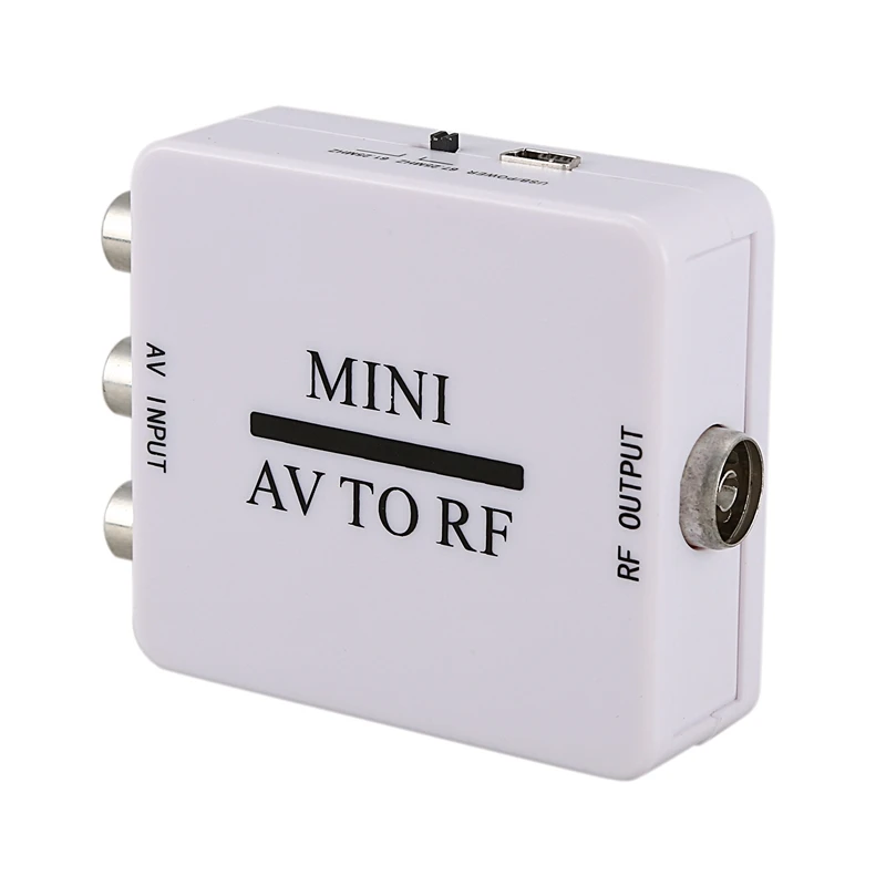 

Mini Rca Cvsb Av To Rf Adapter 67.25Mhz 61.25Mhz Video Audio Tv Signal Switcher Box Converter
