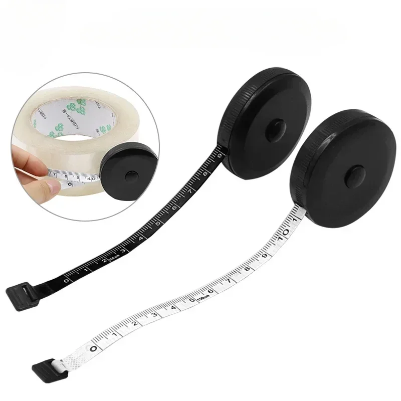 Black Double Sided Measuring Tape Auto Retractable Tools ABS Flexible Sewing Mini Measuring Tape 1PC 150cm/60inch tape measure measuring tape