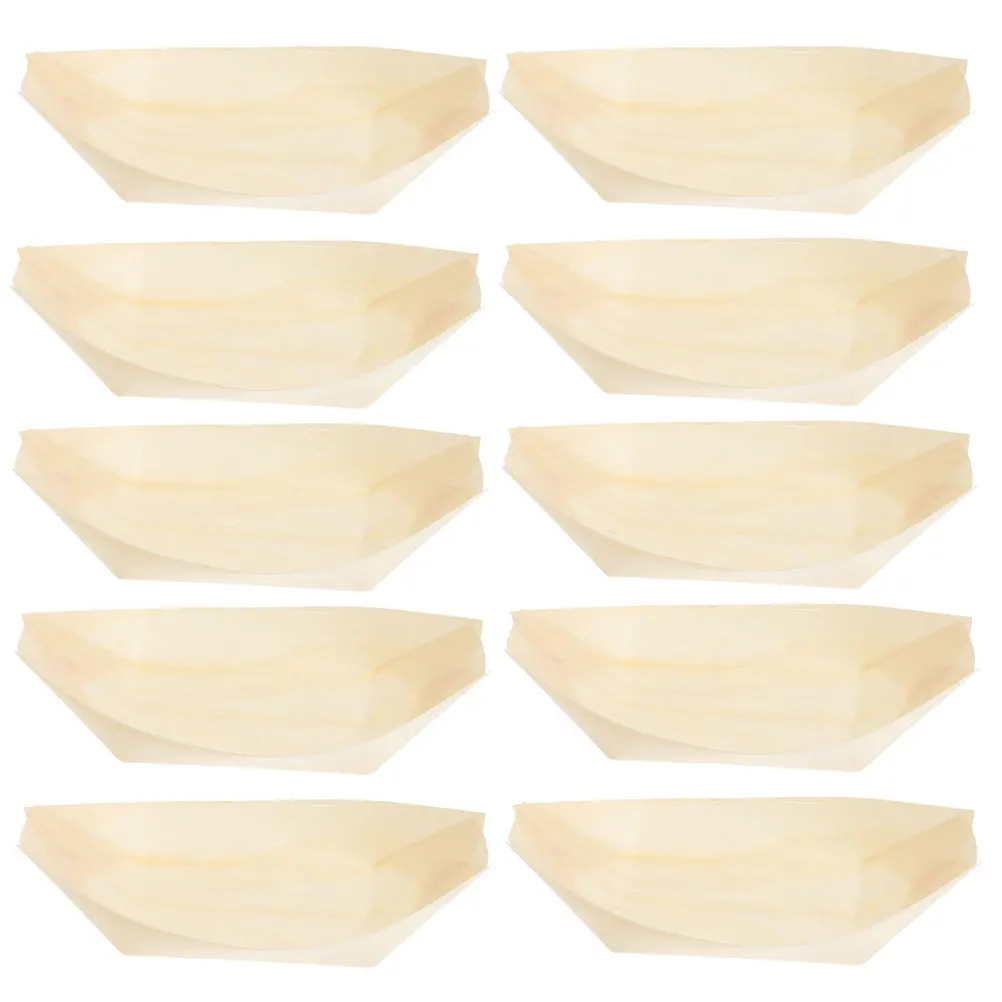 Food Serving Boats Sushi Trays Tray Paper Boat Plates Bamboo Plate Dog Disposable Hot Wooden Snack Platter Dish Baskets Taco Bar