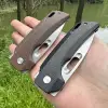 Steel Rose Handmade Poratable Topwell Pocket Knife Sharp M390 Blade Flax Handle Ball Bearing Quick Oopening EDC Survival Outdoor 3