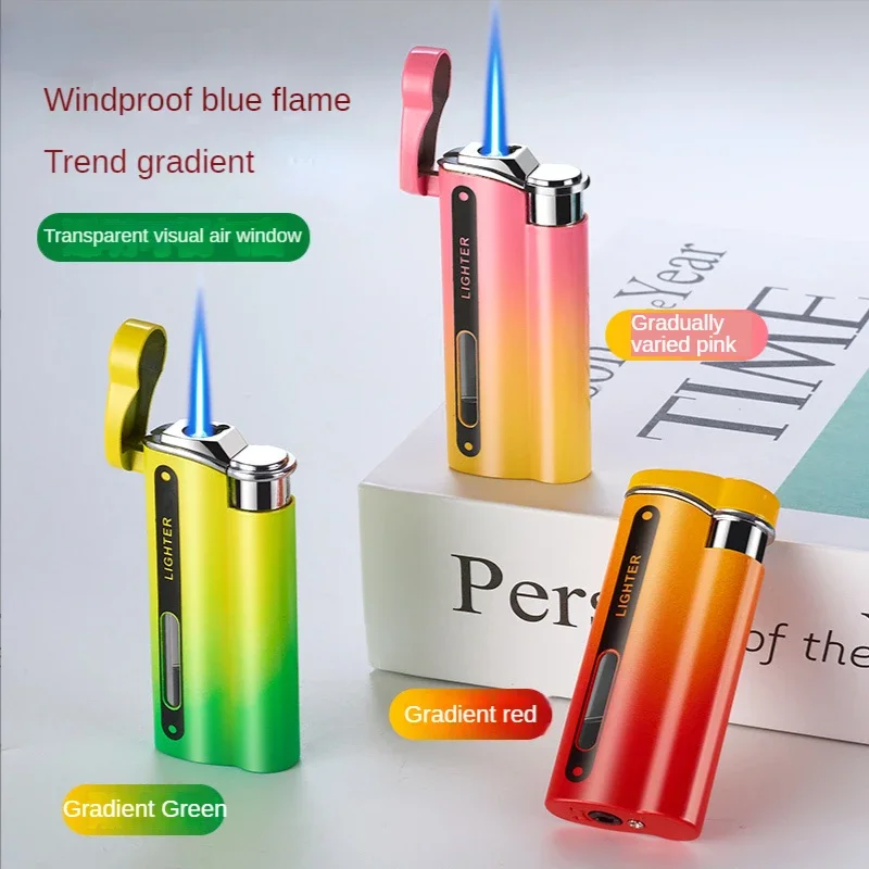 Butane Gas Lighter For Men Smoking Lighters Cigarette Accessories Inflatable Refill Windproof Lighter Unusual Gift Free Shipping images - 6