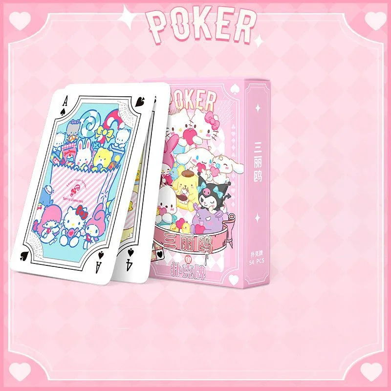 

Kawaii Sanrio покер Моя Мелодия Hello Kitty мультфильм Повседневная Игра Головоломка семейная сборка развлечение Аниме Фигурка покер подарок