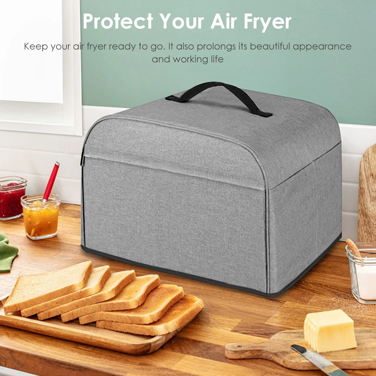Dust Cover Compatible with AG301 AG302 AG400 Air Fryer Cover with Storage Pockets Handle Waterproof Durable Air Fryer Covers kitchen dust cover air fryer hood