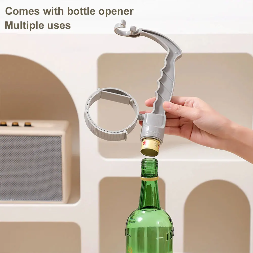 Beverage Bottle Inverting Handle Holder Built-in Bottle Opener Beverage Handle Adjustable Drink Bottle Grip Bar