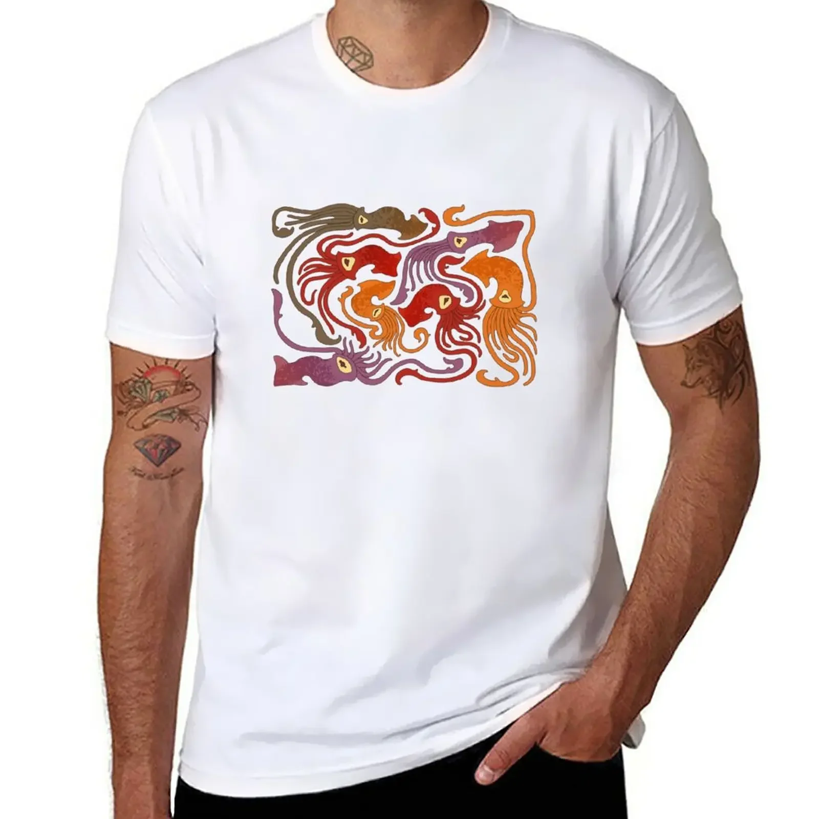 

Dancing Squids T-Shirt oversizeds hippie clothes mens plain t shirts