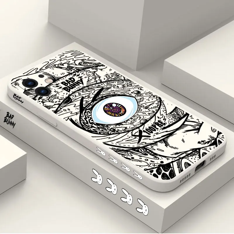 Funda de teléfono Bad Bunny X100pre para iPhone, carcasa de silicona