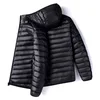 Ultra-Thin down Cotton Jacket for Men Hooded Stand-Collar Lightweight Casual Short Style Large Size Spring Autumn Outerwear