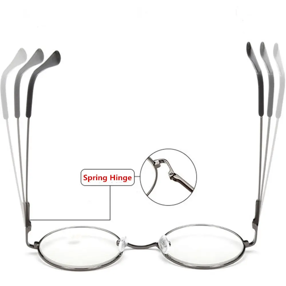 Ultra-Light Round Metal Reading Glasses with Spring Hinges