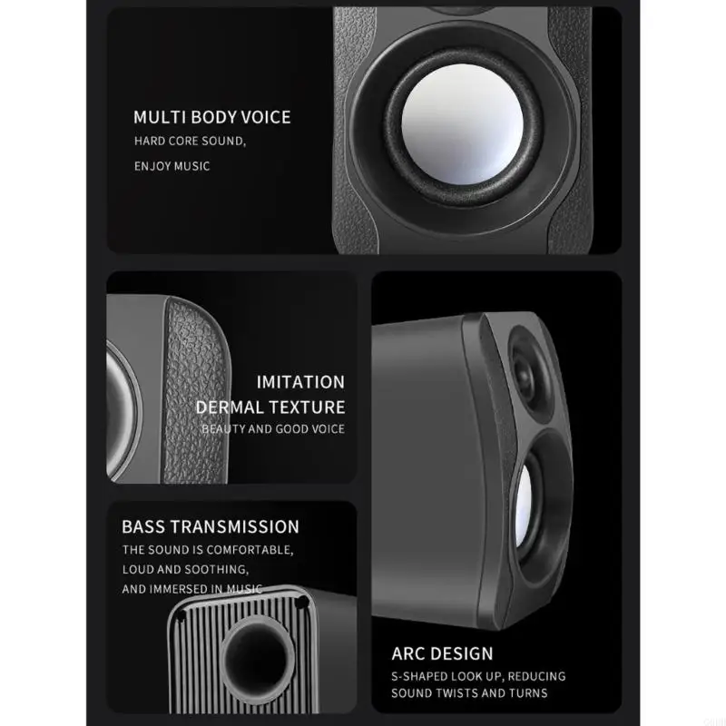 G6DD 강력한 USB 노트북 3.5mm 스테레오 스피커 유선 전체 주파수 데스크탑 스피커 노트북 서브 우퍼