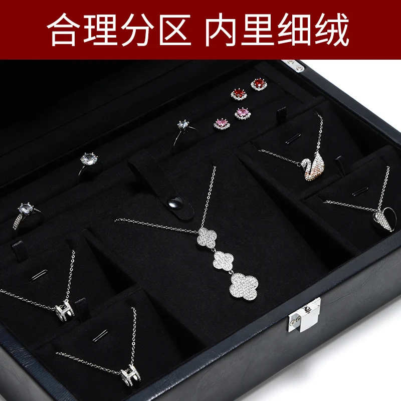 New Jewelry Storage Box Ring Necklace Pendant Ear Studs Pearl Treasure Box High end High Capacity Jewelry Gift Box