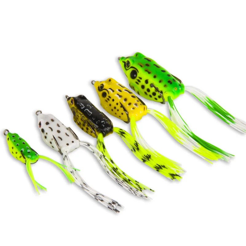 Biomimetic Frog Luya Soft Bait Fishing Bait Classic Soft Silicone Frog Double Hook Fishing Gear PescaWater Ray Frog