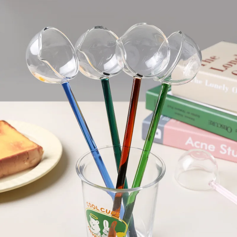 

Glass Color Spoon , Large Soup Spoon ,Stirrer ,Juice blender, Dining room decoration