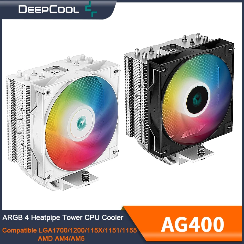 DEEPCOOL AG400 Air Cooler 4 Heat Pipe ARGB PWM Processador CPU Cooler