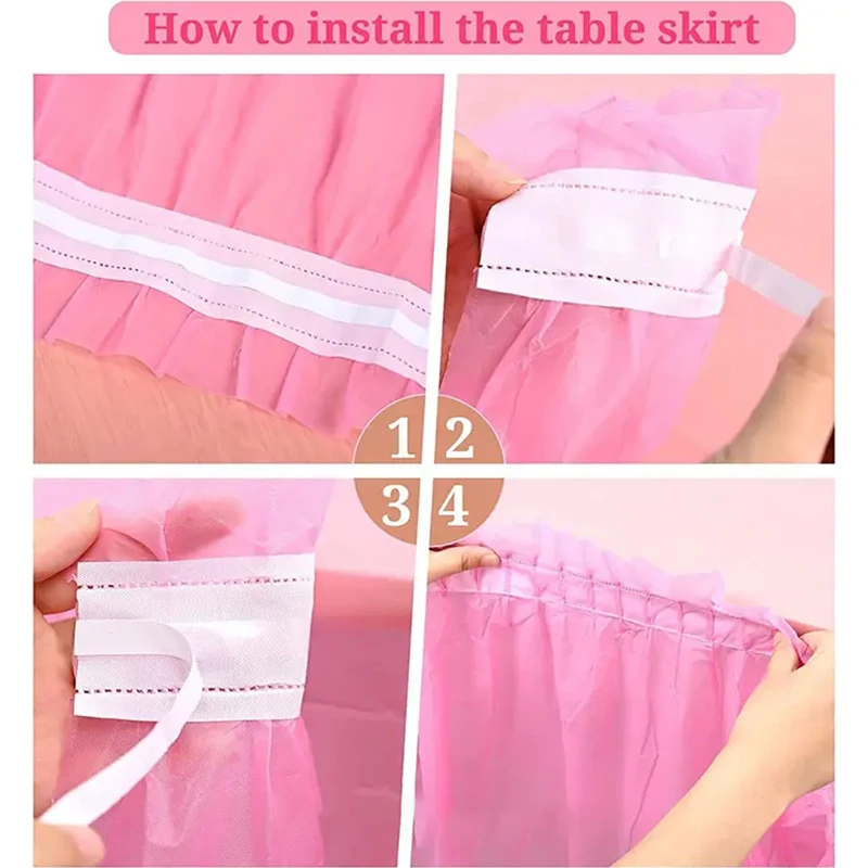 Disposable Table Skirt PEVA Solid Color Tablecloth Waterproof And Oil-proof Holiday Party Wedding Hotel Decoration 2pcs/set