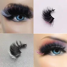 

25mm color false eyelash Fluffy Lashes Dramatic Messy Long Makeup Wholesale 3d 5d 100% Cruelty Free Mink Lashes