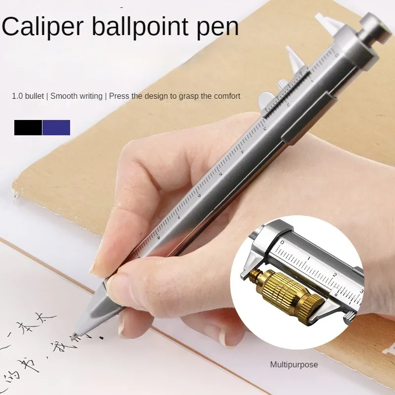 

1pcs Caliper Pen 0-100mm Vernier Caliper Roller Ball-Point 1mm Plastic Student Stationery Gift Vernier Caliper Measuring Tools
