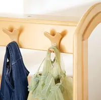 EdQ Dress-up Storage with Bins Natural: Kids Dress Up Rack with Mirror, Shoe Storage Shelf, and Cubbies for Costume and Pretend 2