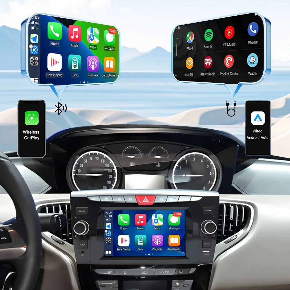 Autoradio Android 16 da 7 Pollici con CarPlay, Android Auto, Bluetooth, WiFi, DSP per Citroen DS 5 DS5 508 2011-2018, GPS, Navigatore, Schermo Touch HD IPS - Image 4