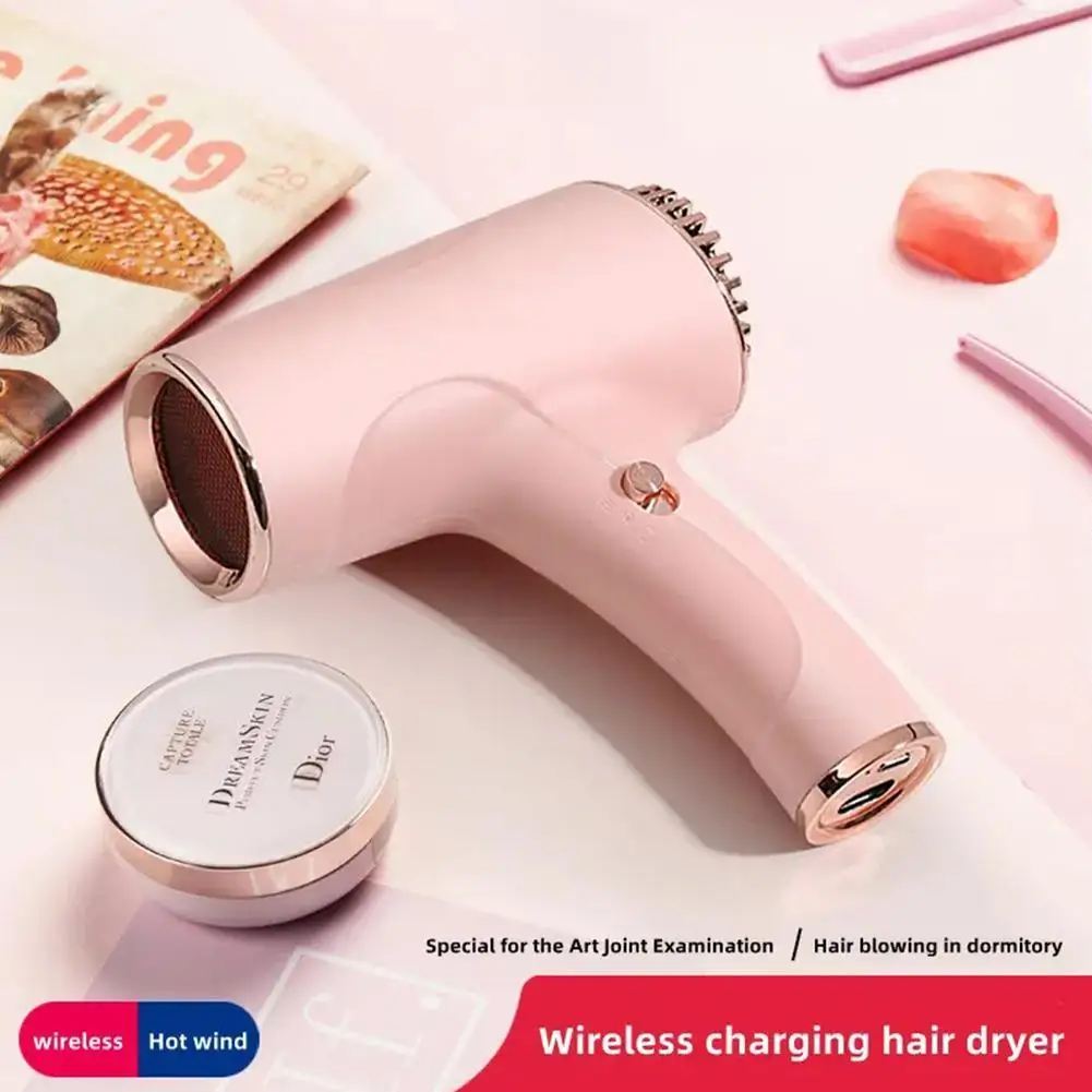 2600mA Hair Dryer USB Charging Wireless Portable Student Dormitory For Art Students Examination Drawing And Painting Dry Quickly