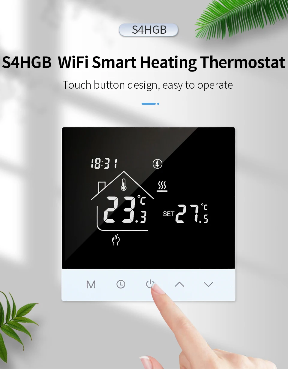 S4hgb Wifi Slimme Verwarming Thermostaat Lcd Display Voice Control Alexa Tuya Alice/Elektrische/Water Vloer Temperatuurregelaar