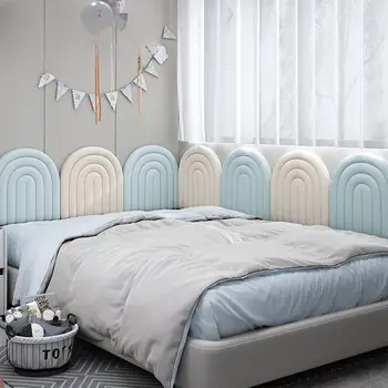 Padded Wall Panels Soft Anti-Collision 3D Wall Padding Nursery Wall Mats Decorative Peel And Stick Headboard Anti collision 2
