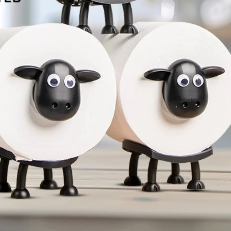 Sheep Toilet Paper Holder Resin Tissue Box Stackable for Home Bathroom Vanity Night Stands