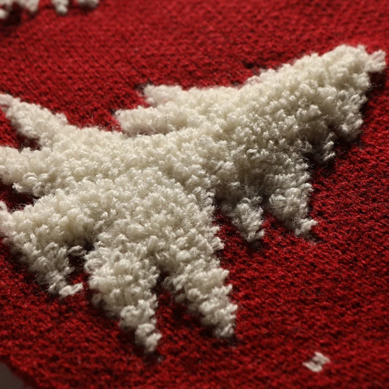 90/122cm Red Christmas Tree skirt New under Xmas Tree New Year Mat Christmas Carpet 2024 Decoration Creative Knitted Wool