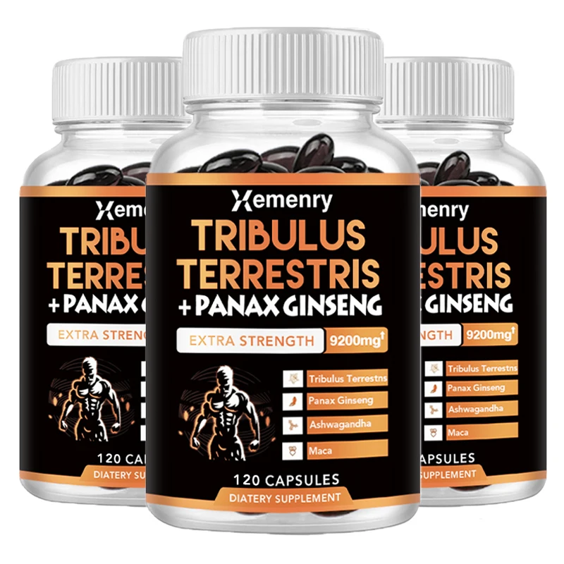 Tribulus Terrestris + Ginseng Supplement Supports Athletic Performance Endurance Peak Energy Muscle Strength & Immune Health ginseng supplement muscle supplement male performance supplement