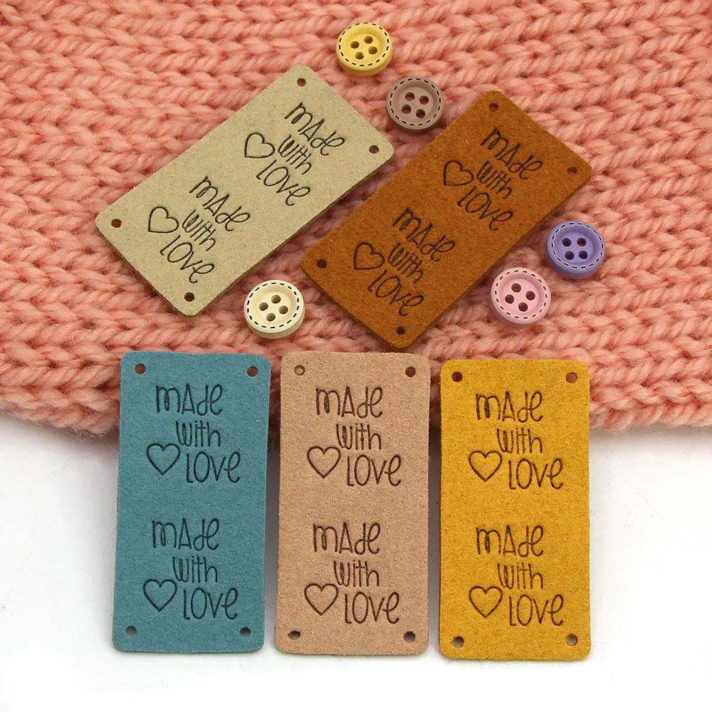 20Pcs Handmade Labels For Clothes Made With Love Leather Tags Hand Made  Label For Hats Heart Knitting Tags Sewing Accessories - AliExpress