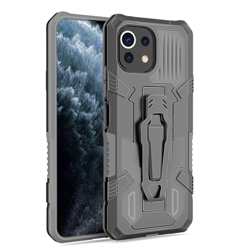 Stoßfeste Hülle für Xiaomi Mi 11 Lite 5G NE 11T 10T 11i Poco F3 X3 M3 M4 X4 Pro Gürtelclip-Abdeckung für Xiaomi 11 Lite 5G NE_voghion.com