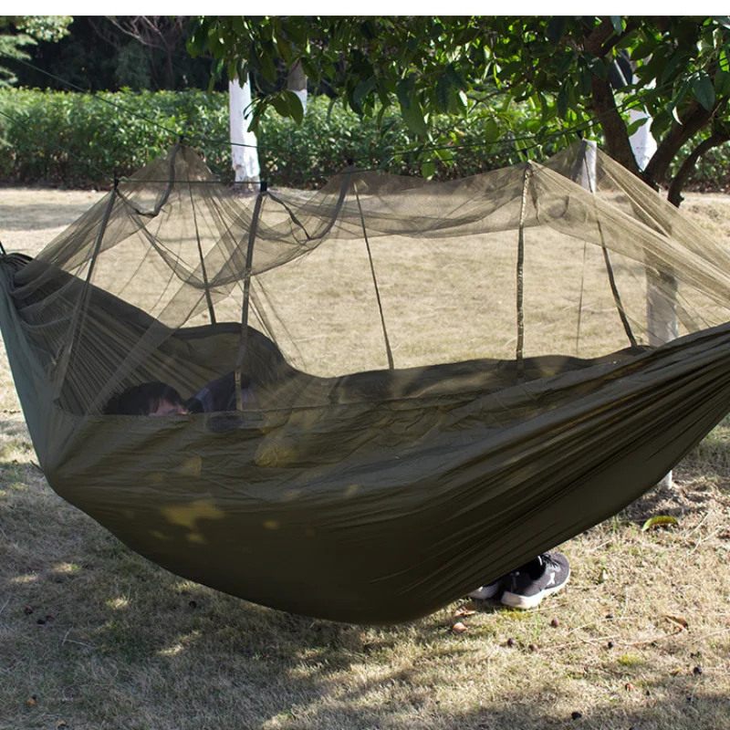 Mosquito Proof Hammock with Adjustable Straps Nylon Encrypted Mosquito Net Hammock Outdoor Camping fully automatic quick opening hammock with mosquito net nylon camping outdoor single and double person mosquito proof