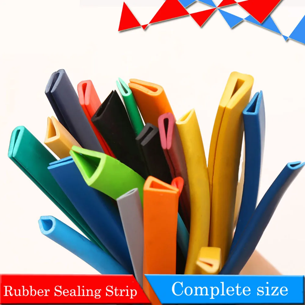 1/2/3/4/5m Multicolor Rubber U-Shaped Sealing Strip Groove 0.5mm-41.5mm Metal Glass Wood Panel Edge Anti-Collision Protector Bar