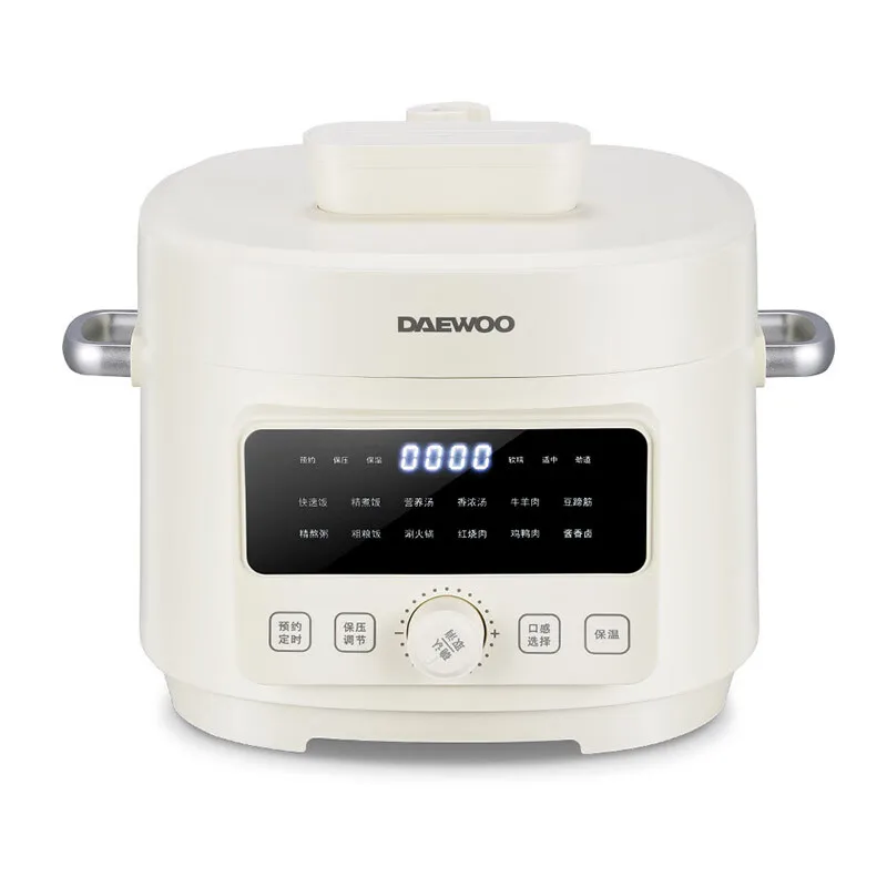 DAEWOO Electric Pressure Cooker 70kPa 4L 220V 1300W Kitchen Rice Cooker Non-stick Inner Pot Multicooker Knob Control Stewpot 6