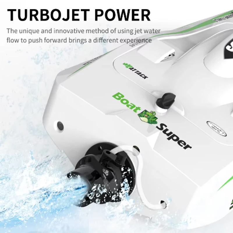 Bateau RC Vortex Jet TX768 en virage serré, dérapage maîtrisé, vitesse et sensations fortes sur l'eau