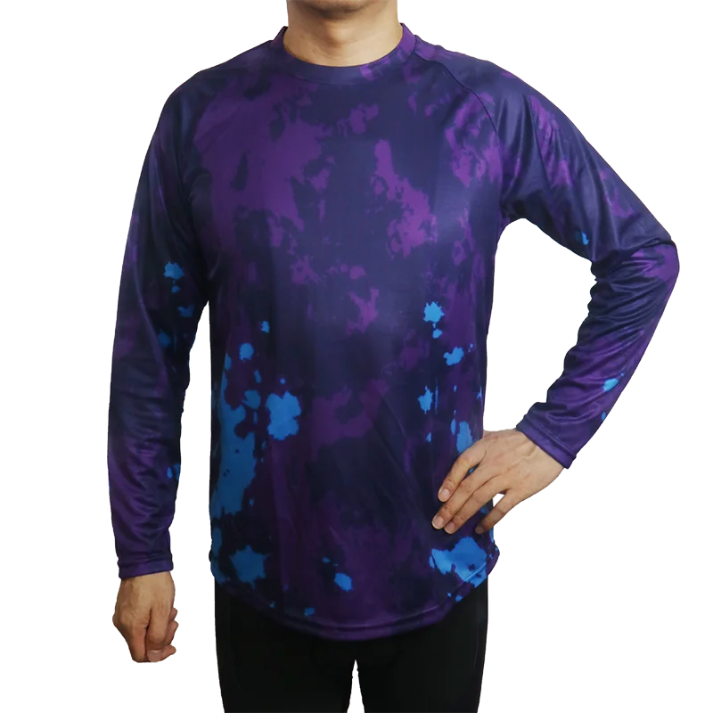 Outdoor Long Sleeves Men Motocross Downhill Bicycle Purple Shirt Road