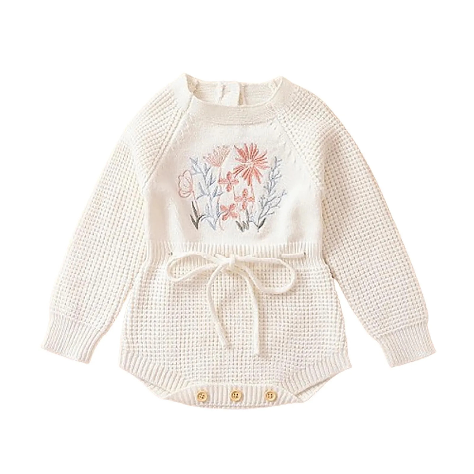 Girls Sweater One-piece Crawling Suit Children's Crawling Suit Baby Clothes Romper Autum knitted sweaters Overalls Side Opening