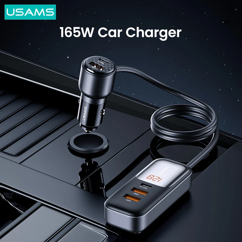 

Автомобильное зарядное устройство USAMS C40 с USB-портом, 165 Вт, PD 3,0, QC 3,0