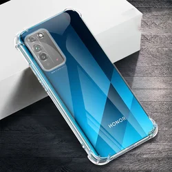 Crystal Clear Airbag Anti-Knock Silicone Phone Case with Soft Lens Protection for Honor X10 (Clear)