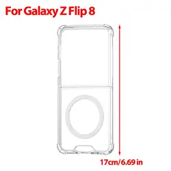 Magnetic Transparent Shockproof Case with PC HD Clear Protective Shell (For Z Flip 8)
