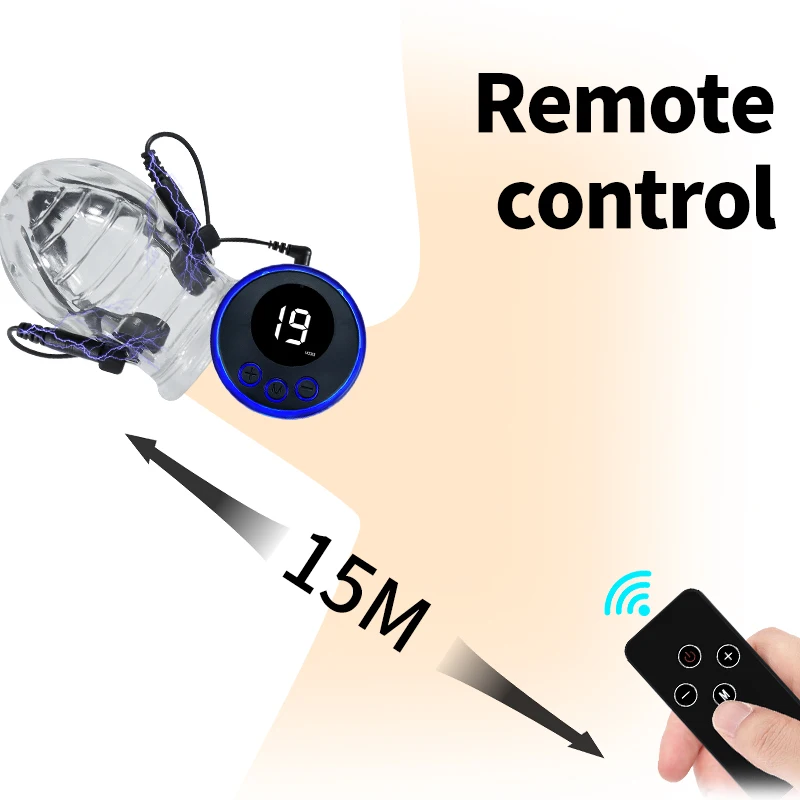 Electric Sex Toys Estim Electric Shock Penis Ring Electro Trainer Massage Cup Chastity Penis Seelve Cockring For Men