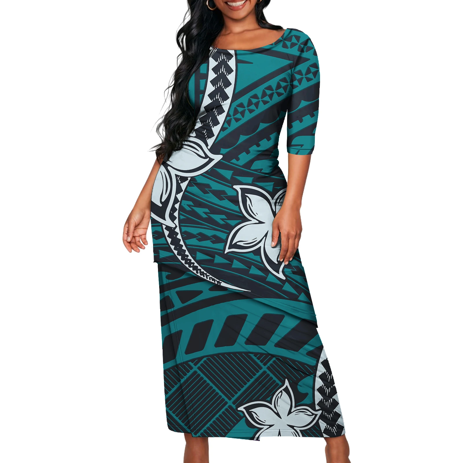 Women's 2-Piece Polynesian Puletasi Set - Island Style T-Shirt & Skirt Outfit For Luau, Beach, Or Party - View #10