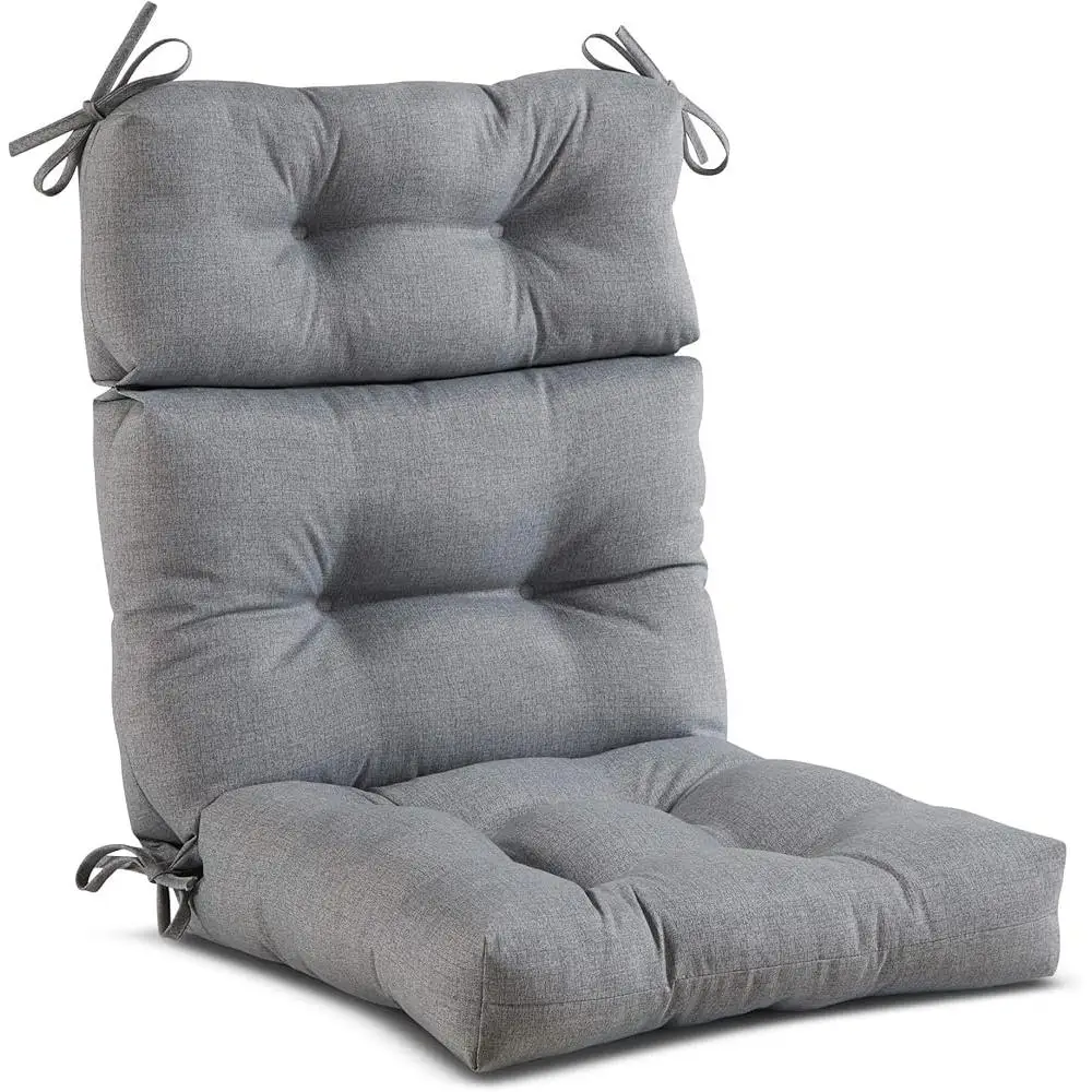 Cushion Set High Back Chairs Outdoor Heavy Duty Polyester Water Resistant Soft Support Dining Cushion 2