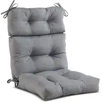 Cushion Set High Back Chairs Outdoor Heavy Duty Polyester Water Resistant Soft Support Dining Cushion 2