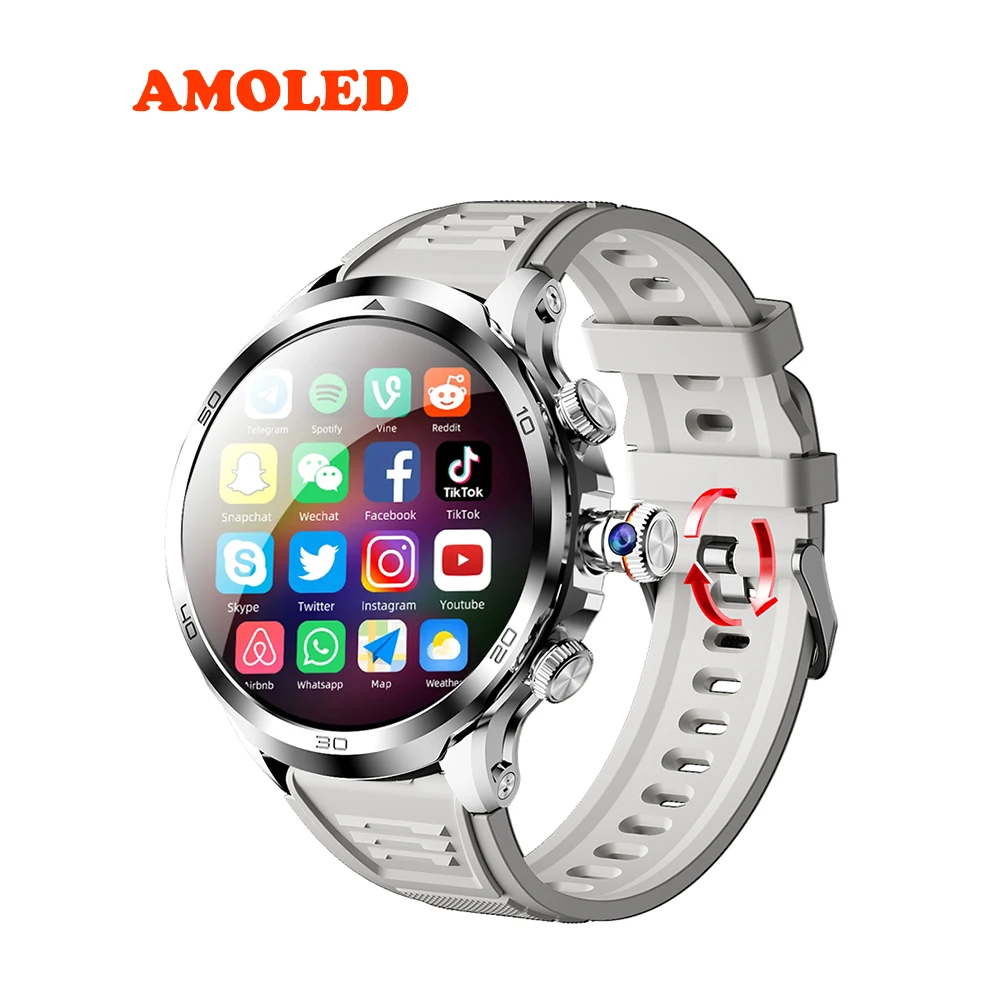 4g Sim Card Stainless Steel Smartwatch For Android 2024 Jam Tangan