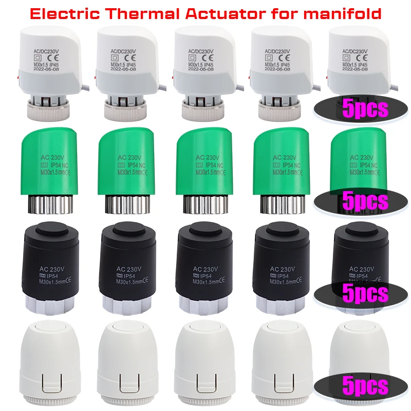 Atuador Térmico Elétrico para o Distribuidor do Aquecimento Underfloor 230v Normalmente Fechado nc M30 1.5 mm Armazém de Poland Peças