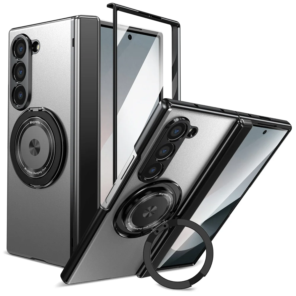 360 Rotating Magnetic Phone Case with Ring Hinge Protection